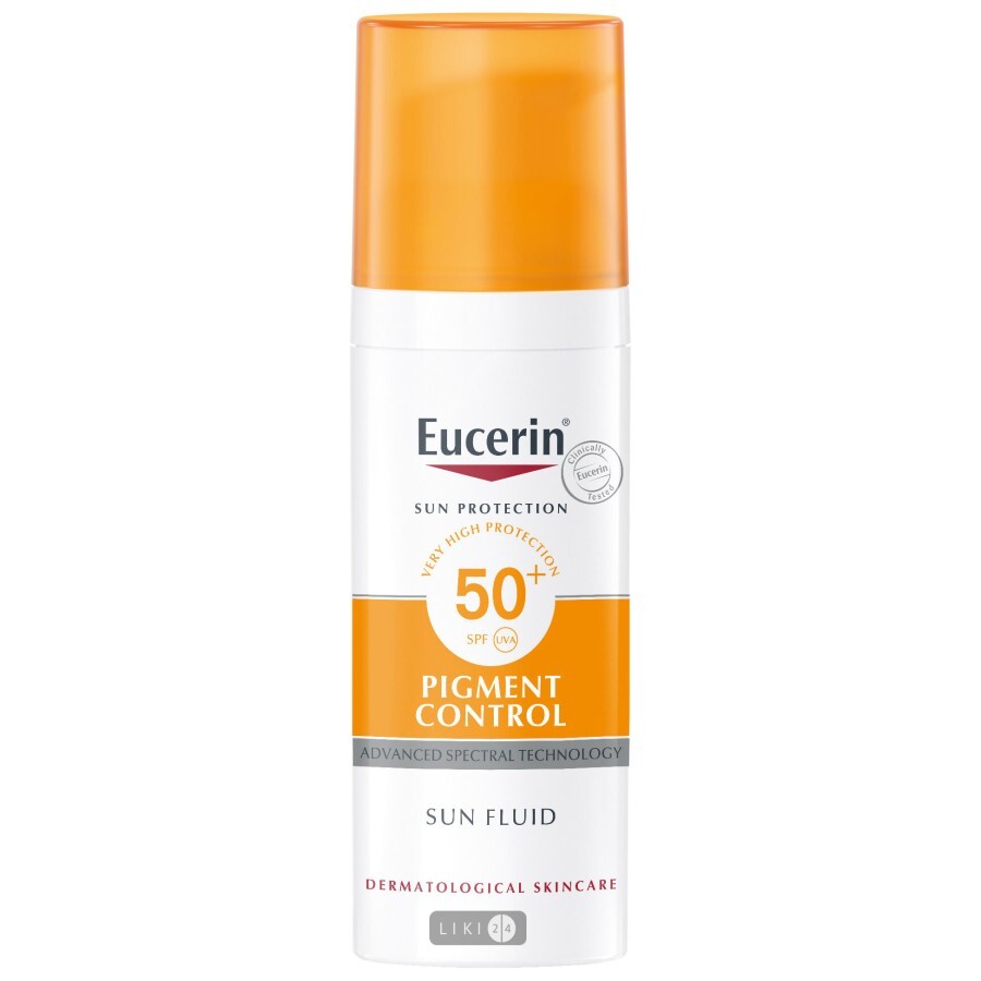 Сонцезахисний флюїд для обличчя Eucerin Pigment Control Sun Fluid проти гіперпігментації SPF 50+ 50 мл: ціни та характеристики