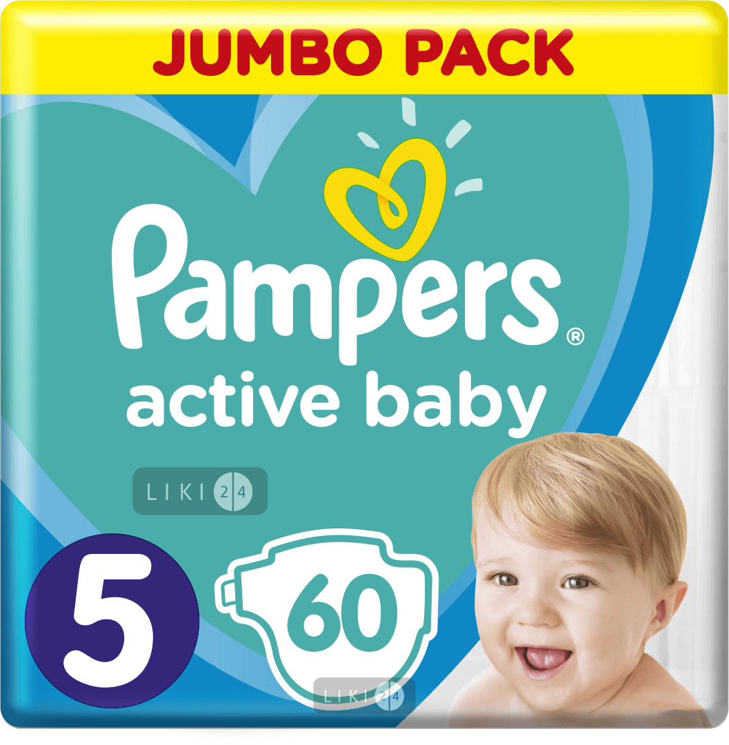 

Підгузки Pampers Active Baby  Junior 11-16 кг 60 шт, junior (11-16 кг)