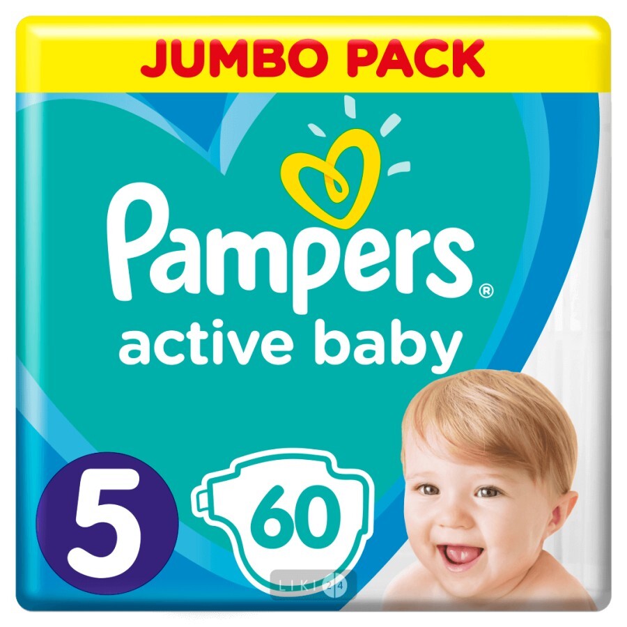 Подгузники Pampers Active Baby 5 Junior 11-16 кг 60 шт: цены и характеристики