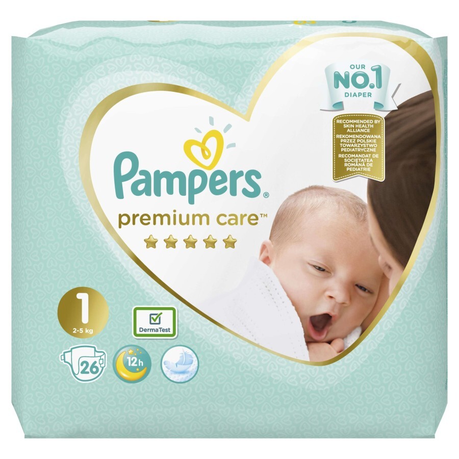 Подгузники Pampers Premium Care Newborn 1 2-5 кг 26 шт: цены и характеристики