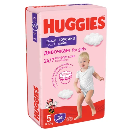 Трусики-підгузки Huggies для дівчаток 5 12-17 кг 34 шт: ціни та характеристики