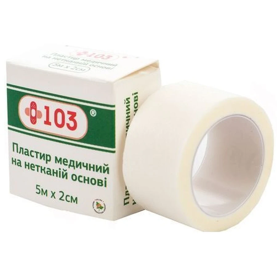 Пластир медичний +103 на полімерній основі, 5 м х 2 см : ціни та характеристики