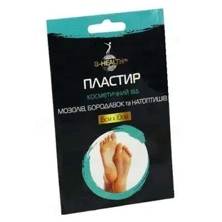 Пластырь косметический  B-Heаlth от мозолей, бородавок, натоптышей, 6 см х 10 см, №1