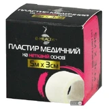 Пластир медичний B-Heаlth на нетканій основі, котушка 5 м х 3 см 1 шт