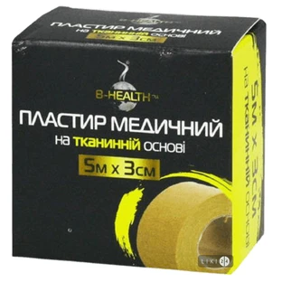 Пластир медичний B-Heаlth на тканинній основі 5 м х 3 см 1 шт