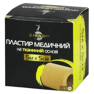 Пластир медичний B-Heаlth на тканинній основі, котушка 5 м х 5 см 1 шт
