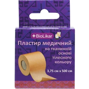Пластырь BioLikar на тканевой основе 3,75 см х 500 см, телесный