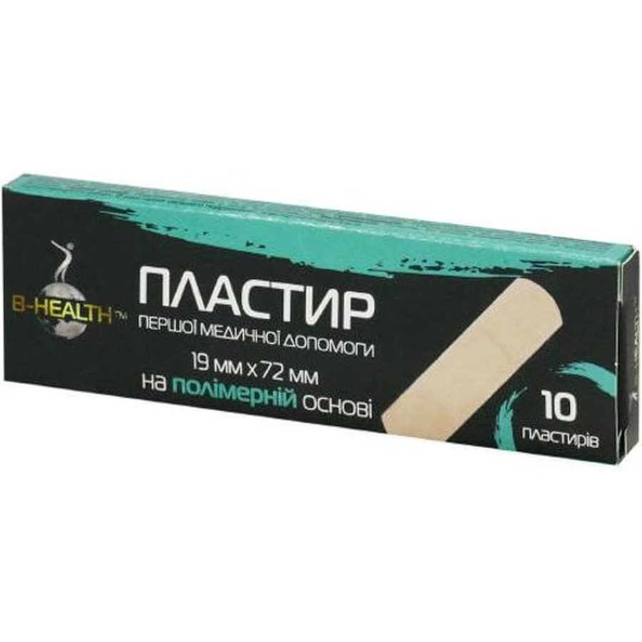 Пластир першої медичний допомоги B-health на полімерній основі 19 мм х 72 мм, 10 шт: ціни та характеристики
