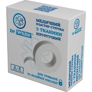 Пластырь-лента Dr. White медицинский хирургический 2 см х 5 м, тканый