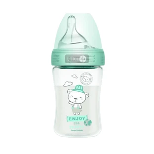Пляшечка Canpol babies Haberman 1/098 Ведмедик, антиколькова 260 мл, синя
