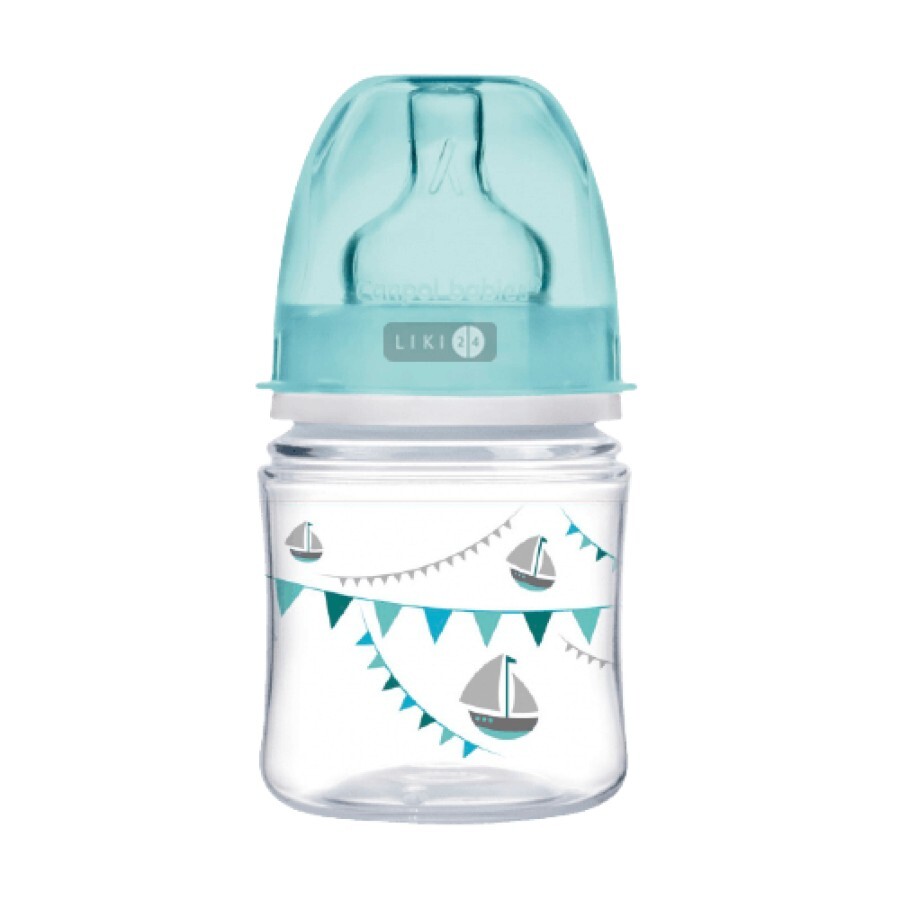 Пляшка Canpol Babies EasyStart з широким отвором антиколікова PP Let's Celebrate синя 120 мл: ціни та характеристики