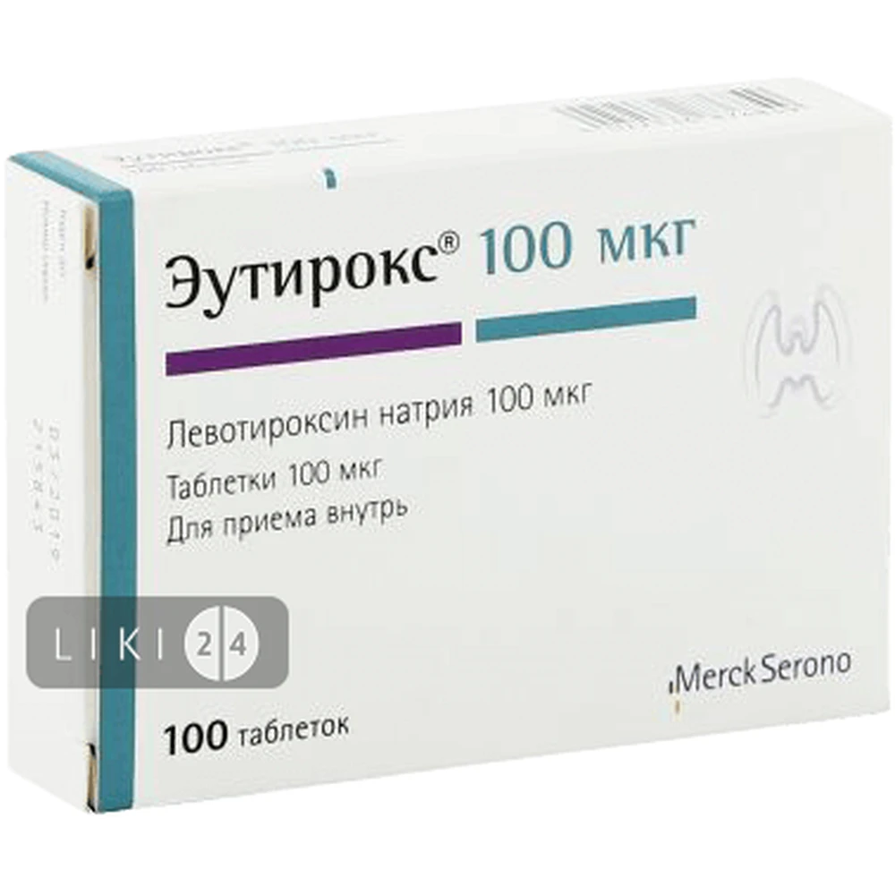 Еутирокс табл. 100 мкг блістер №100: ціни та характеристики