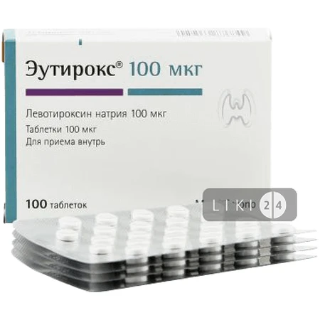 Еутирокс табл. 100 мкг блістер №100: ціни та характеристики