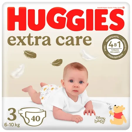 Подгузники Huggies Extra Care Jumbo 3 6-10 кг 40 шт: цены и характеристики