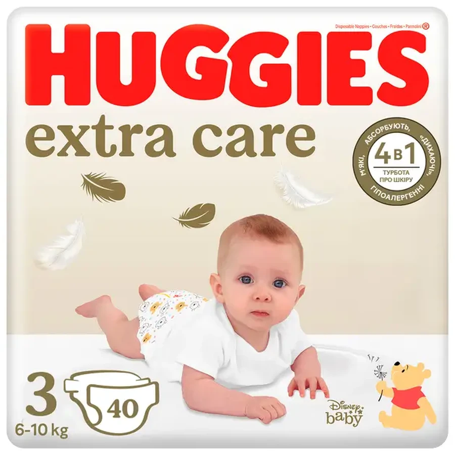 Подгузники Huggies Extra Care Jumbo 3 6-10 кг 40 шт: цены и характеристики