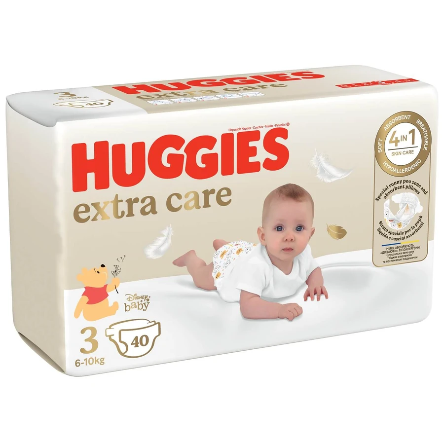 Підгузки Huggies Extra Care Jumbo 3 6-10 кг 40 шт : ціни та характеристики