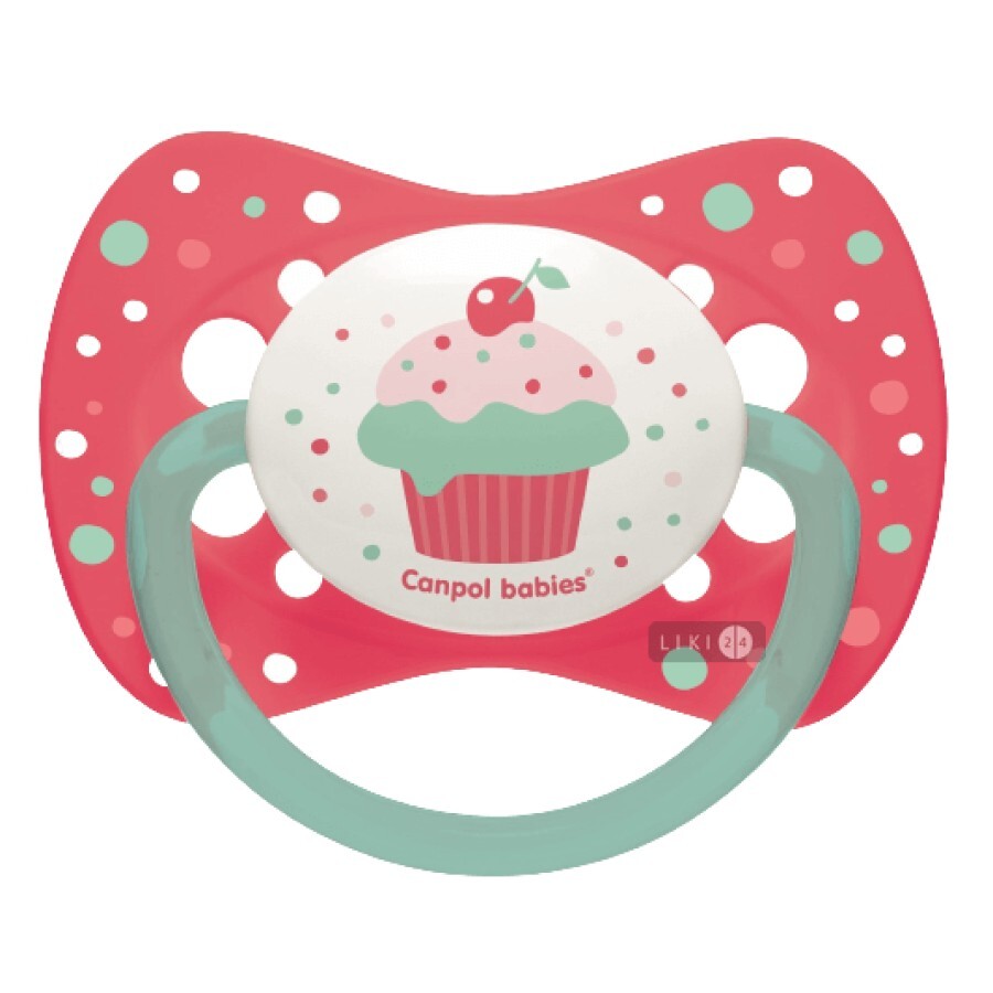 Пустышка силиконовая Canpol Babies Cupcake симметрическая розовая 0-6 мес 1 шт 23/282: цены и характеристики