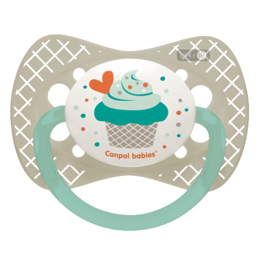 Пустышка силиконовая Canpol Babies Cupcake симметрическая серая 0-6 мес 1 шт 23/282: цены и характеристики