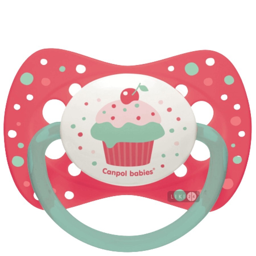 Пустушка силіконова Canpol Babies Cupcake симетрична рожева 6-18 міс 1 шт 23/283: ціни та характеристики