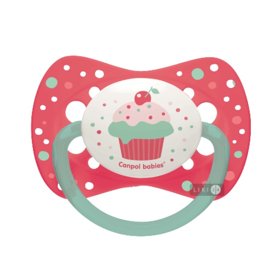 Пустушка силіконова Canpol Babies Cupcake симетрична рожева 18+ міс 1 шт 23/284: ціни та характеристики