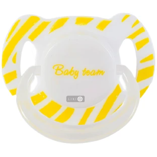 Пустушка латексна Baby Team вишнеподібної форми з ковпачком і кільцем, що світиться вночі 1 шт 3225