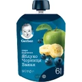 Фруктовое пюре Gerber Яблоко, черника, банан с 6 месяцев Пастеризованное 90 г