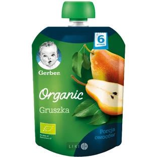 Фруктовое пюре Gerber Органическое Груша с 6 месяцев Пастеризованное 90 г