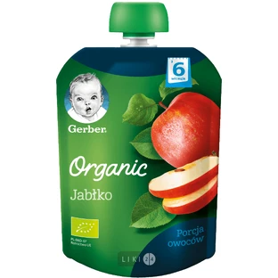 Фруктовое пюре Gerber Органическое Яблоко с 6 месяцев Пастеризованное 90 г