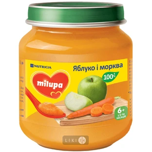 Фруктовое пюре Milupa Яблоко и морковь с 6 месяцев 125 г