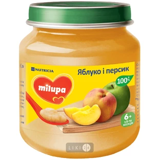 Фруктовое пюре Milupa Яблоко и персик с 6 месяцев 125 г