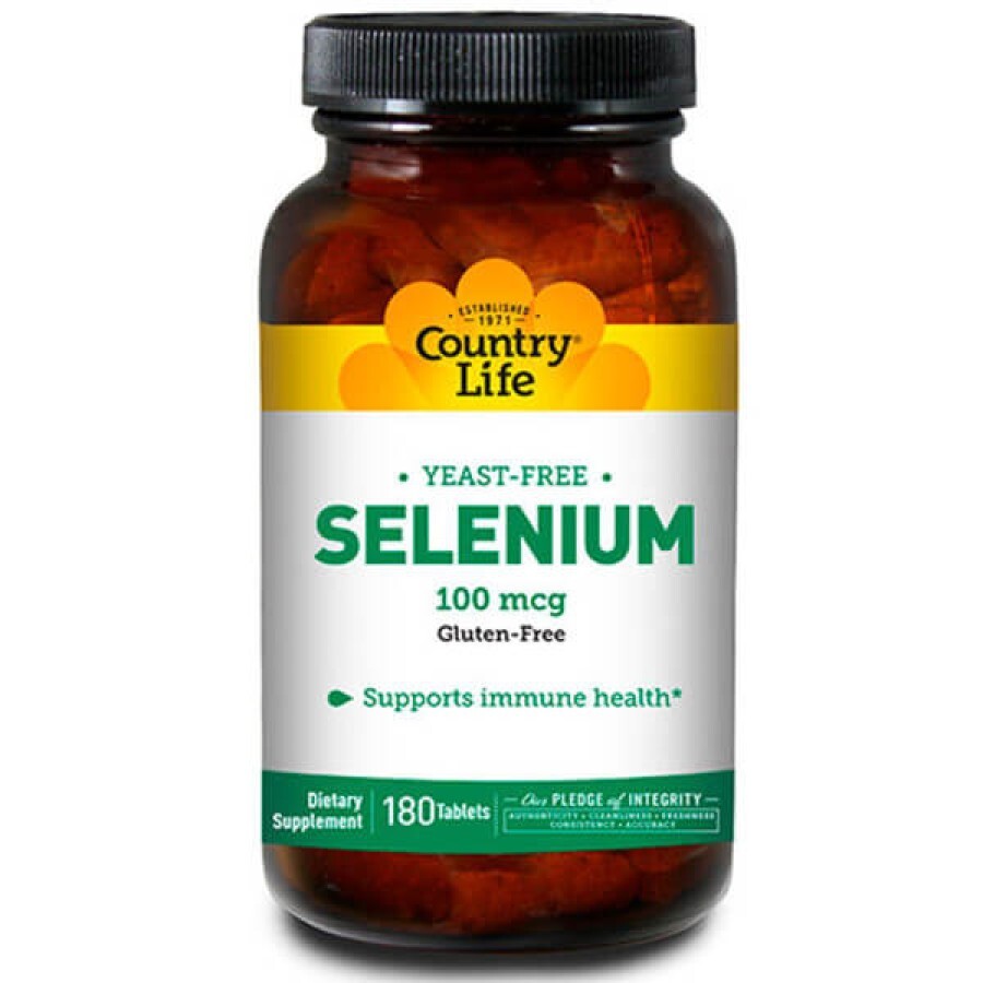 Country Life Selenium (селен) 100 мкг, 180 таблеток: ціни та характеристики