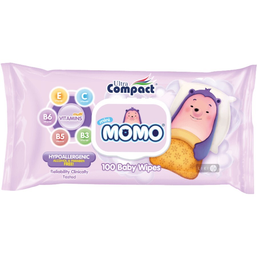 Влажные салфетки Ultra Compact Mini Momo Детские с клапаном 100 шт: цены и характеристики