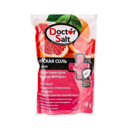 Морська сіль для ванн Doctor Salt Струнка фігура з екстрактами 530 г дой-пак