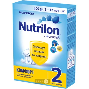 Сухая молочная смесь Nutrilon Комфорт 2 для питания детей от 6 до 12 месяцев, 300 г