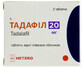 Тадафіл 20 мг таблетки, вкриті плівковою оболонкою, №2