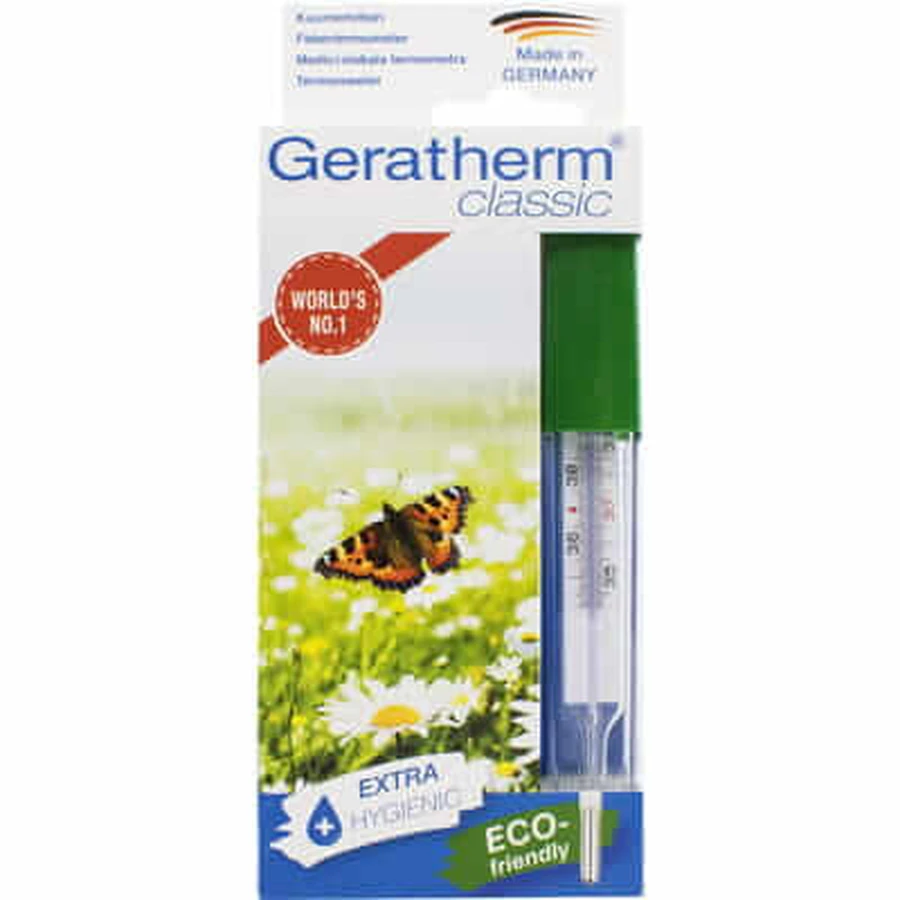 Термометр медичний скляний рідинний безртутний geratherm classic+easy flip: ціни та характеристики