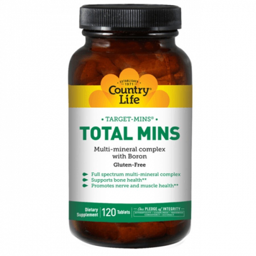 Мультиминеральный комплекс Total Mins Country Life таблетки, №120: цены и характеристики