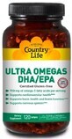 Ультра Омега (ДГК / ЭПК), Ultra Omegas DHA EPA, Country Life, 120 желатиновых капсул
