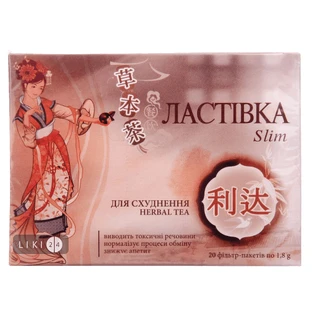 Фіточай Ключі здоров'я Ластівка Slim для схуднення фільтр-пакет 1.8 г 20 шт