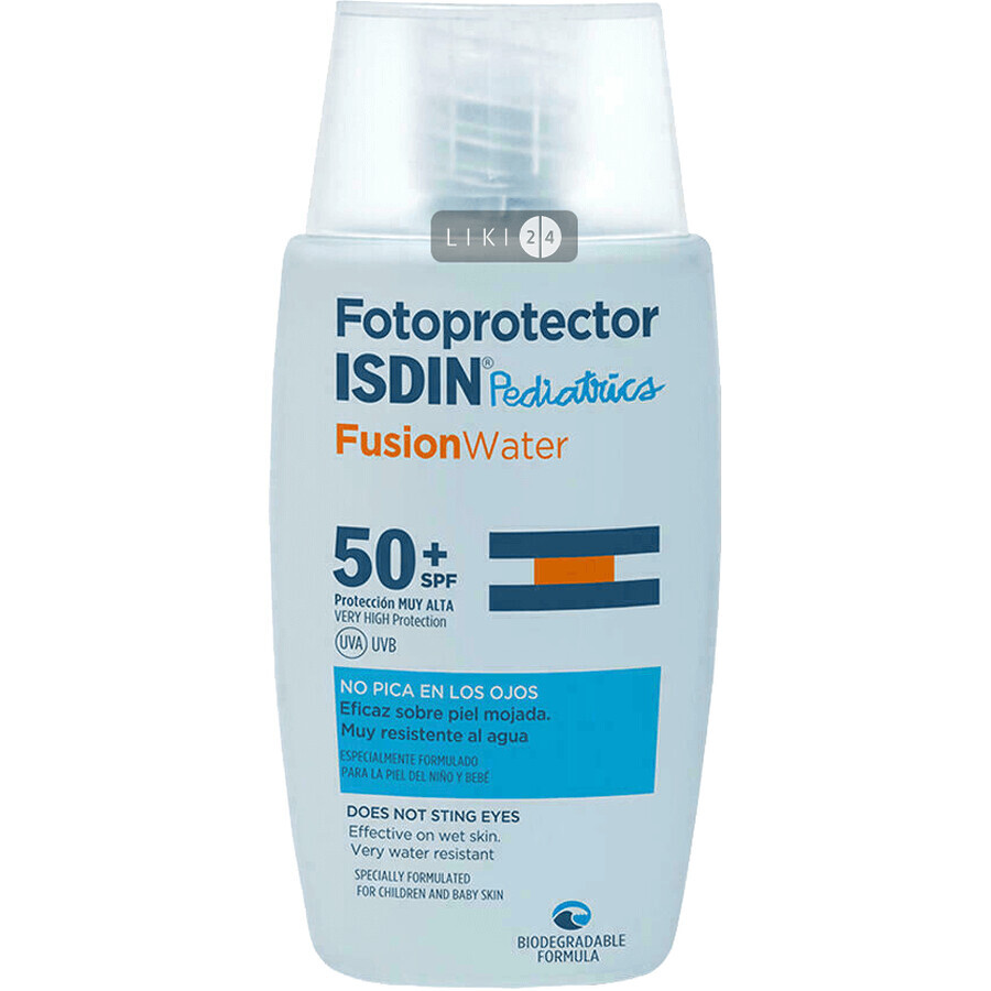 Флюїд сонцезахисний для дітей Isdin Fotoprotector Fusion Water Pediatrics SPF50+ 50 мл: ціни та характеристики