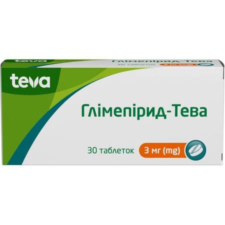 Глімепірид-Тева табл. 3 мг блістер №30: ціни та характеристики