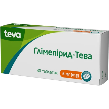 Глімепірид-Тева табл. 3 мг блістер №30: ціни та характеристики