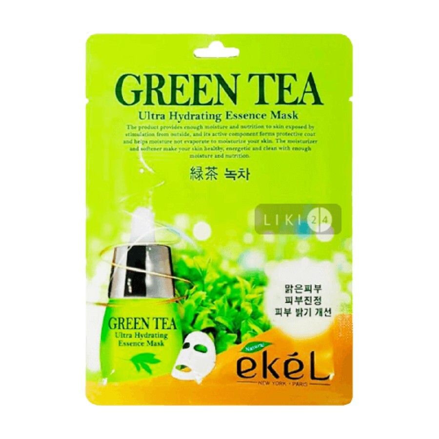 Тканинна маска Ekel з екстрактом Зеленого чаю 25 мл: ціни та характеристики