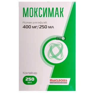 Moксімак р-н д/інф. 400 мг/250 мл контейнер п/п 250 мл