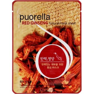 Тканевая маска Puorella Pearl Mask Pack с экстрактом красного женьшеня, 21 г