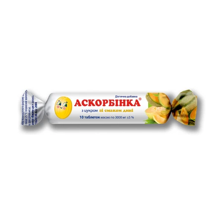 Аскорбінка-КВ зі смаком дині 25 мг таблетки, №10: ціни та характеристики