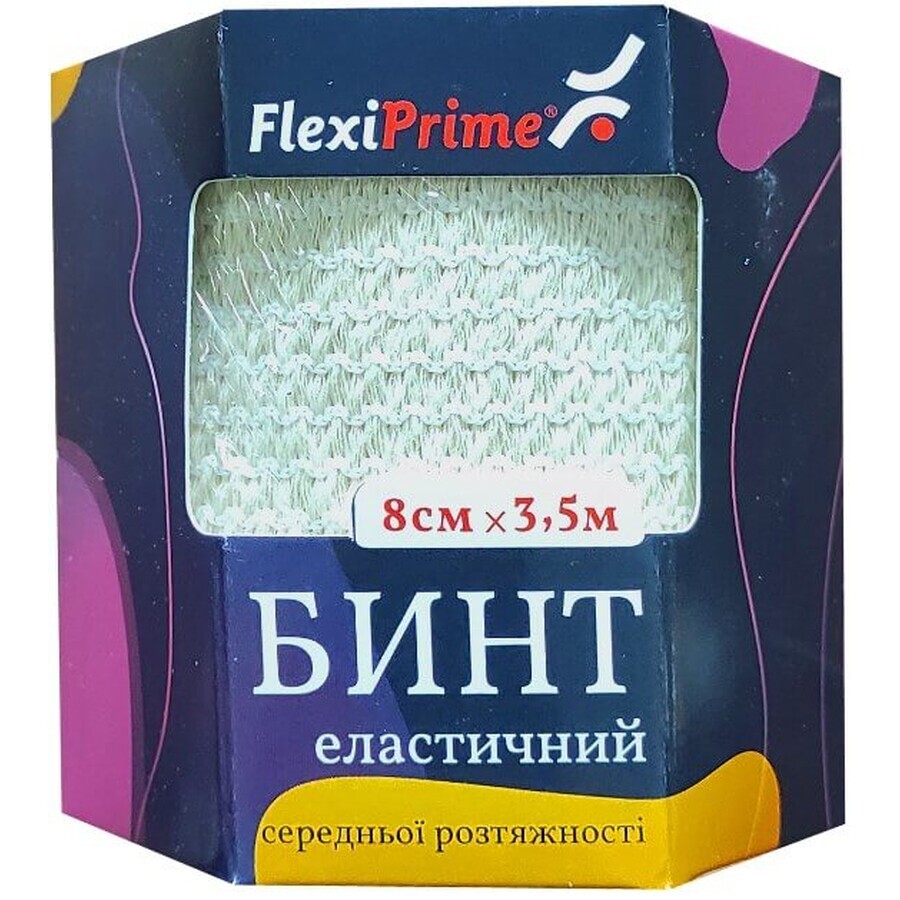Бинт еластичний медичний FlexiPrime середньої розтяжності, розмір 3,5 м х 8 см: ціни та характеристики