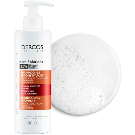 Шампунь Vichy Dercos Kera-Solutions з комплексом про-кератин для реконструкції поверхні пошкодженого ослабленого волосся, 250 мл: ціни та характеристики