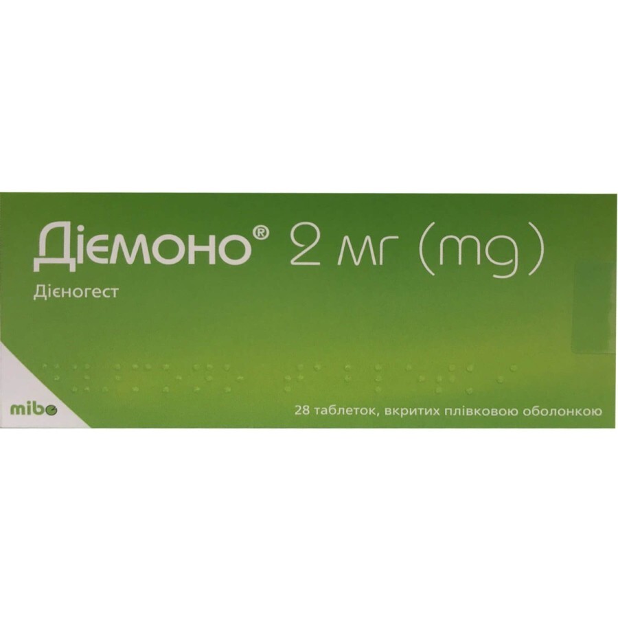 Диемоно табл. п/плен. оболочкой 2 мг блистер №28: цены и характеристики