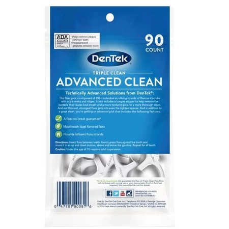 Флос-зубочистки DenTek Triple Clean Тройная очистка, 90 штук: цены и характеристики